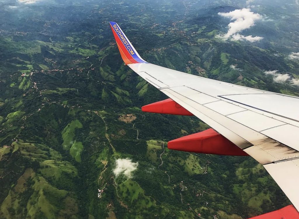 Jez flies over Costa Rica.