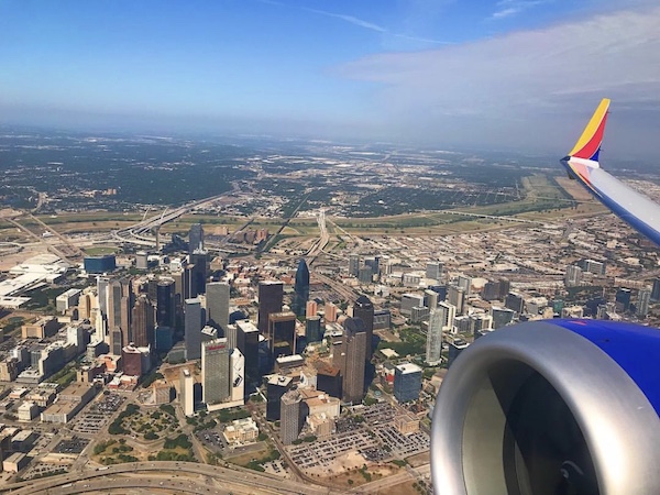 Flying out of Dallas, my new home.
