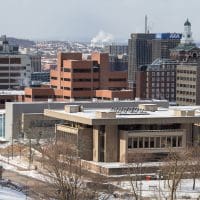 View of the city of Syracuse from campus